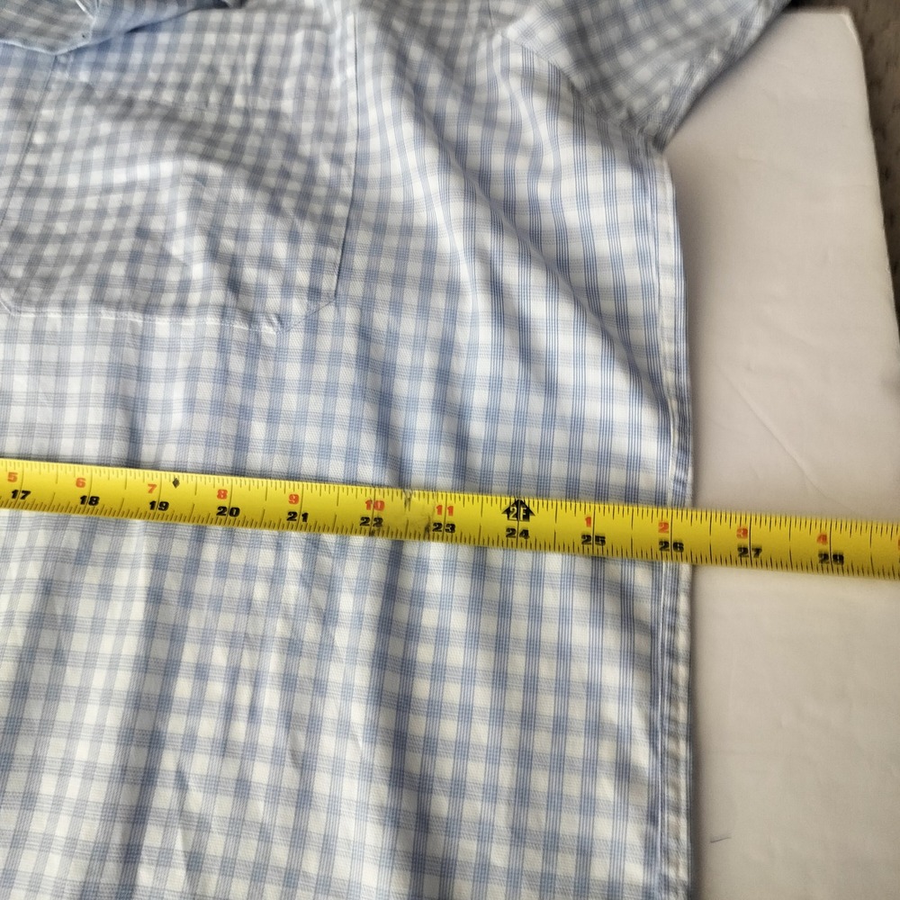 Balmain Paris Mens 2XL Blue White Gingham Check Long Sleeve Button Down Shirt - Picture 10 of 13